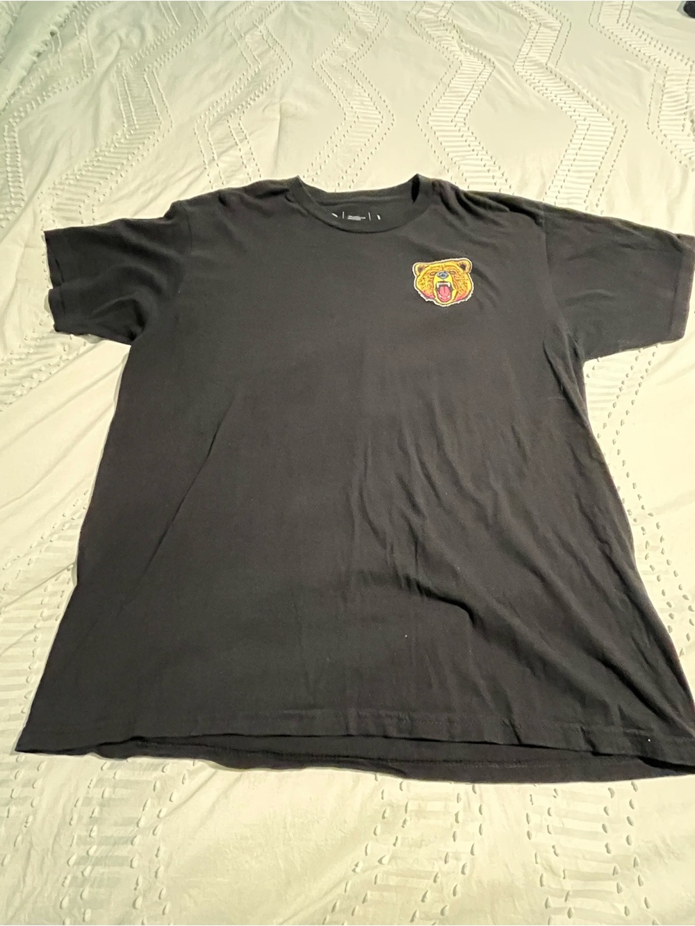 Neff Co T-shirt Size Large Gray Bear Graphic Front And Back